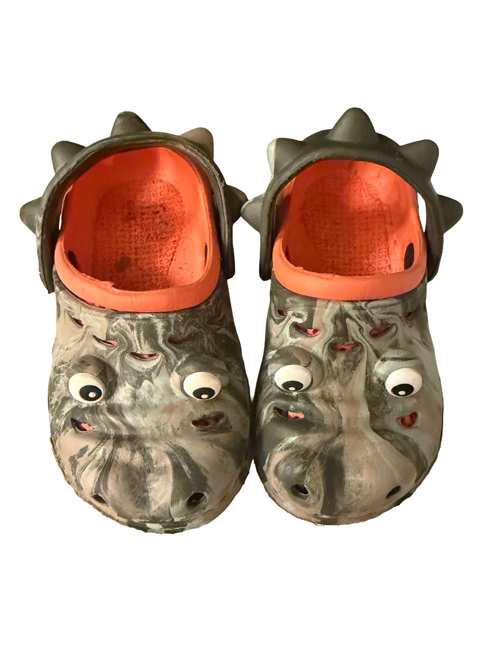 Capelli of New York Kids Gray Monster Clogs with Orange Interior